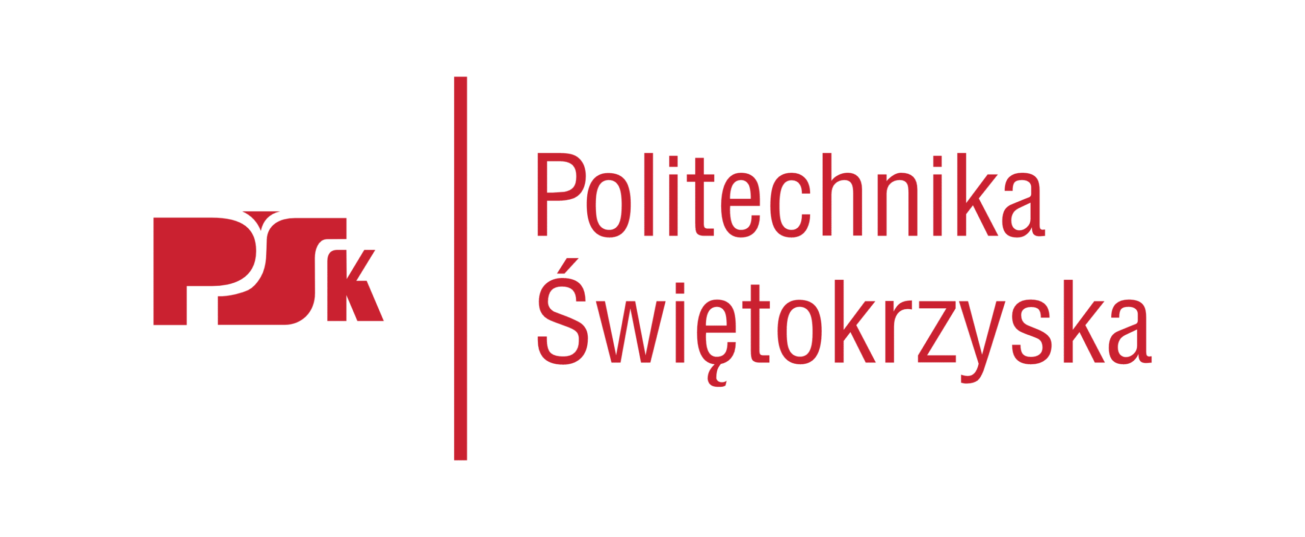 Logo Politechniki Świętokrzyskiej: po lewej czerwony znak „PŚk”, oddzielony pionową kreską od czerwonego napisu „Politechnika Świętokrzyska”.